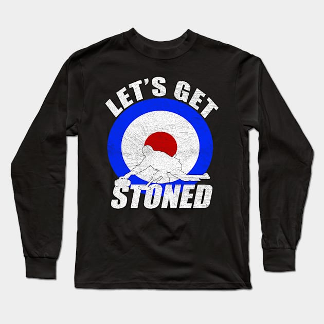 Let's Get Stoned Curling Long Sleeve T-Shirt by funkyteesfunny